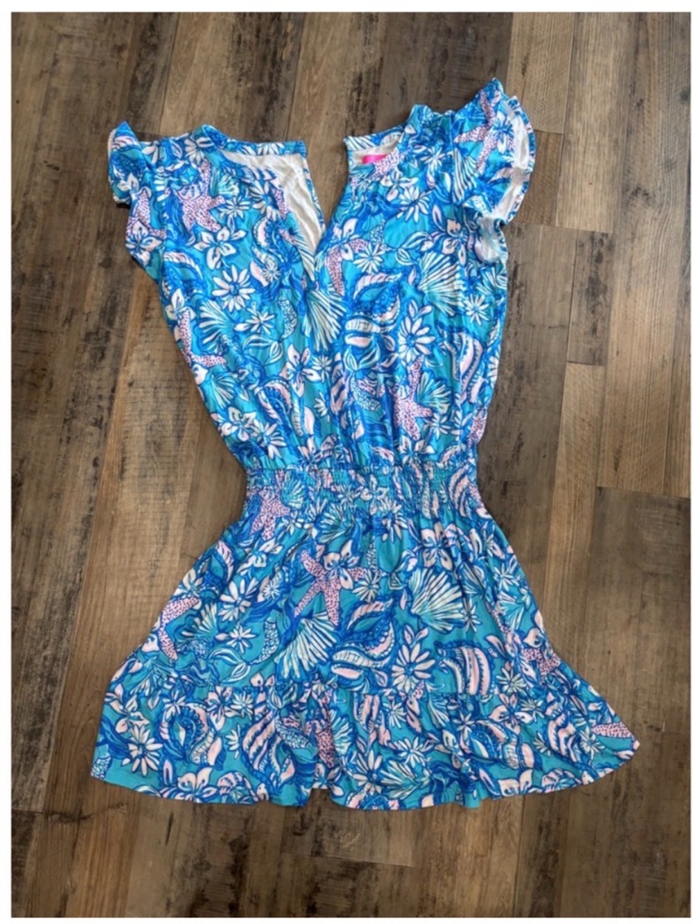 Lilly Pulitzer Blue Aqua Floral Mini Dress